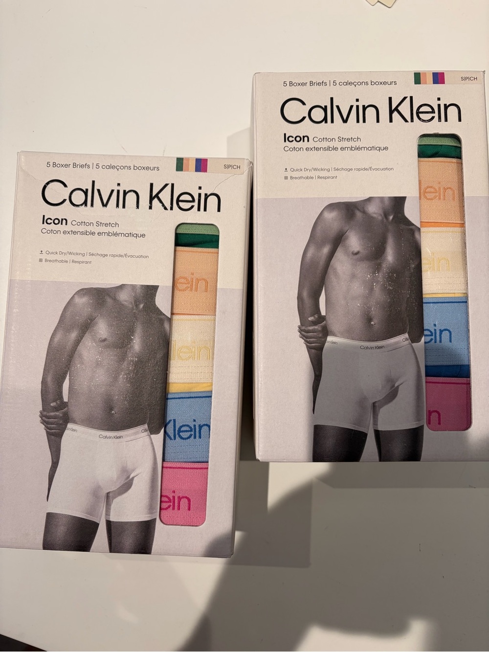 Calvin Klein | icon cotton boxer briefs 5 slips stretch /wicking quick dry new